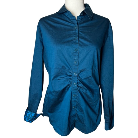 New York & Company Stretch Button Up Blouse - Picture 1 of 4